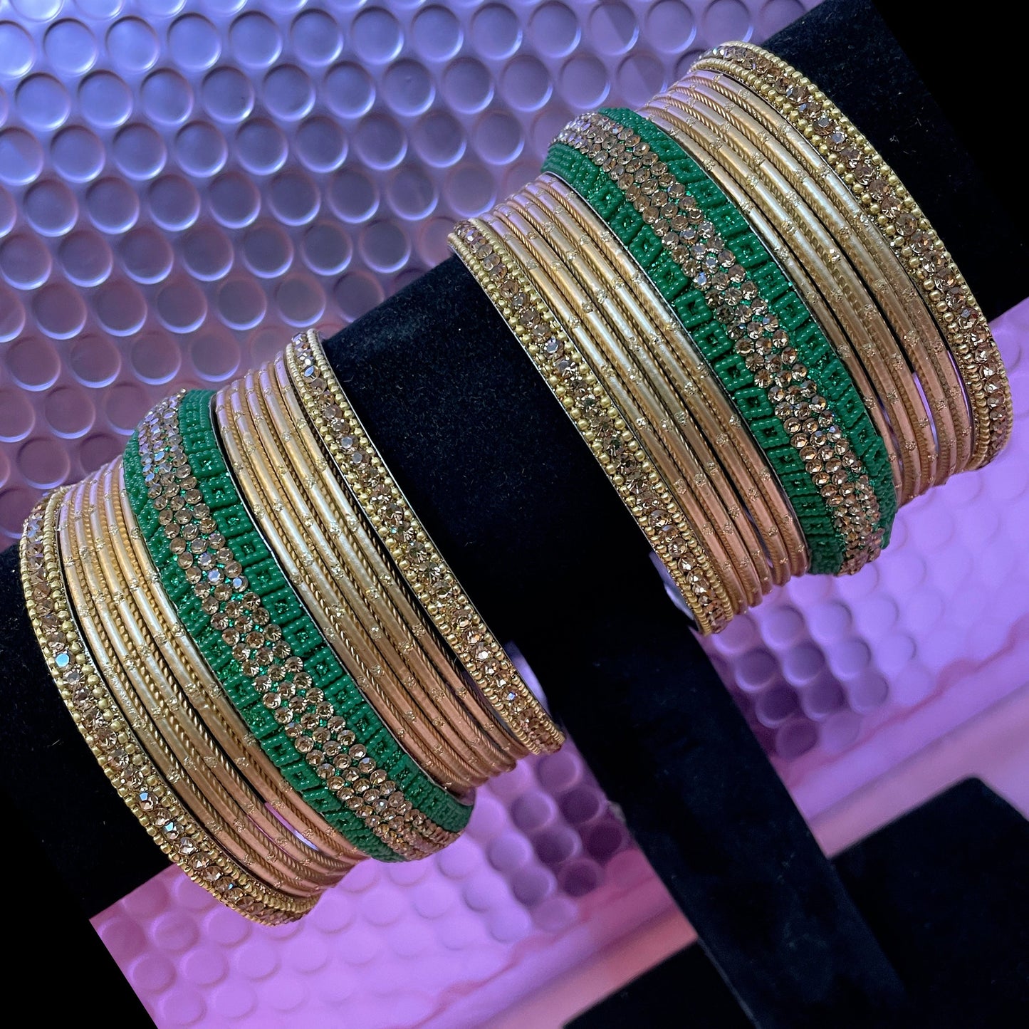 Various Colours Metal Bangles Sets- Size 2.10