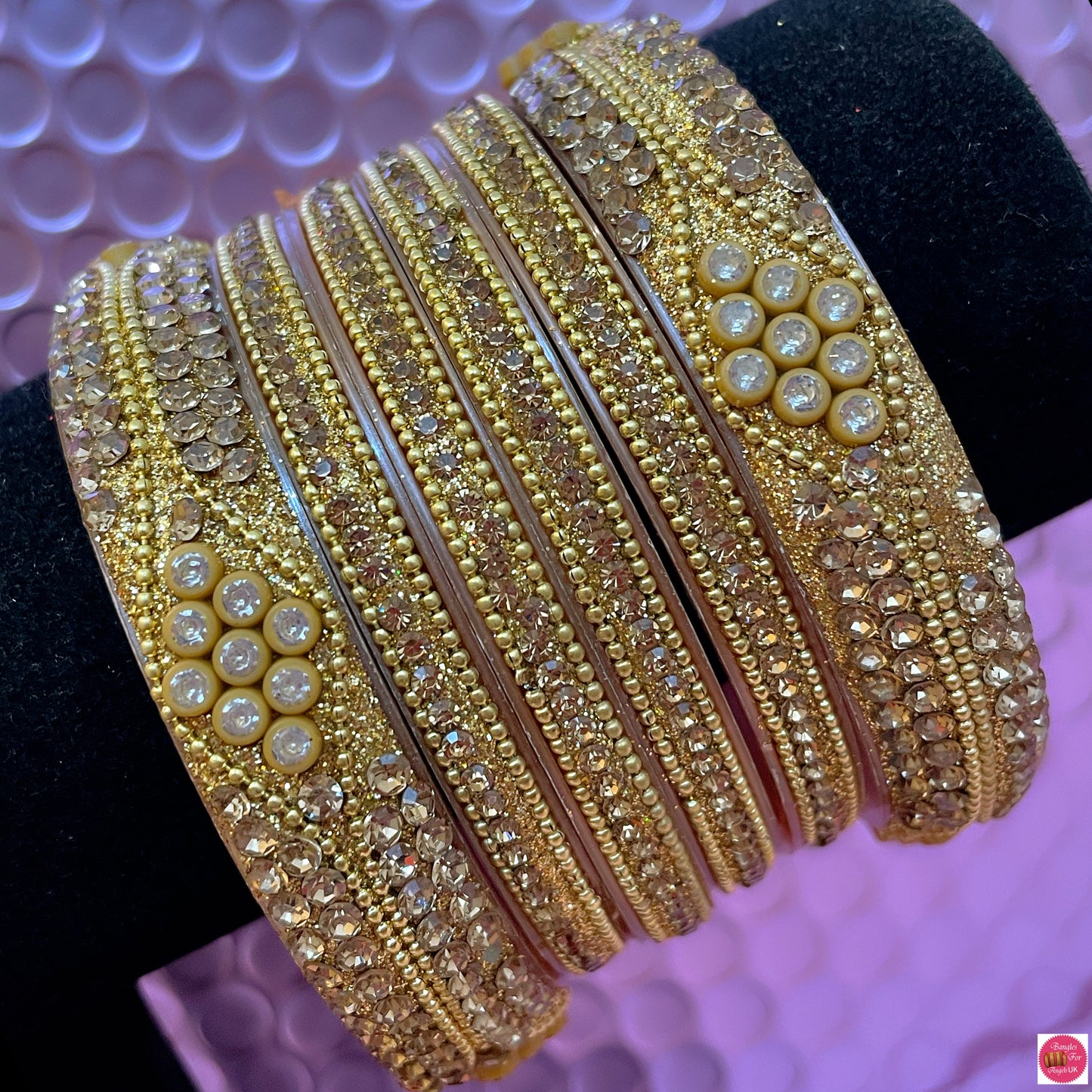 Gold Acrylic Bangles Set- Size 2.8/2.10