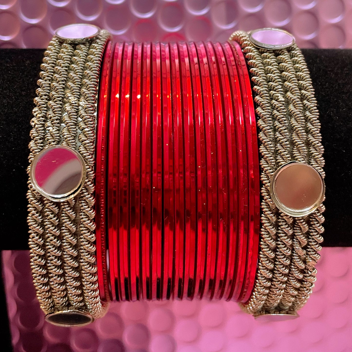 Silver Metal Bangles Sets- Various Colours