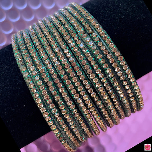 Green Zirconia Glass Bangles- Size 2.4/2.6/2.8