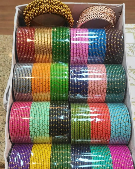 Dotted Metal Bangles & Karas Combo Box