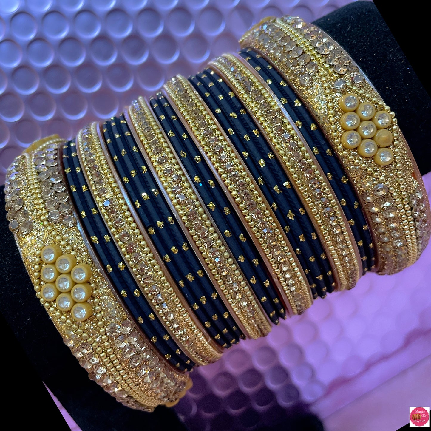 Gold Bangles Sets Various Colours- Size 2.8