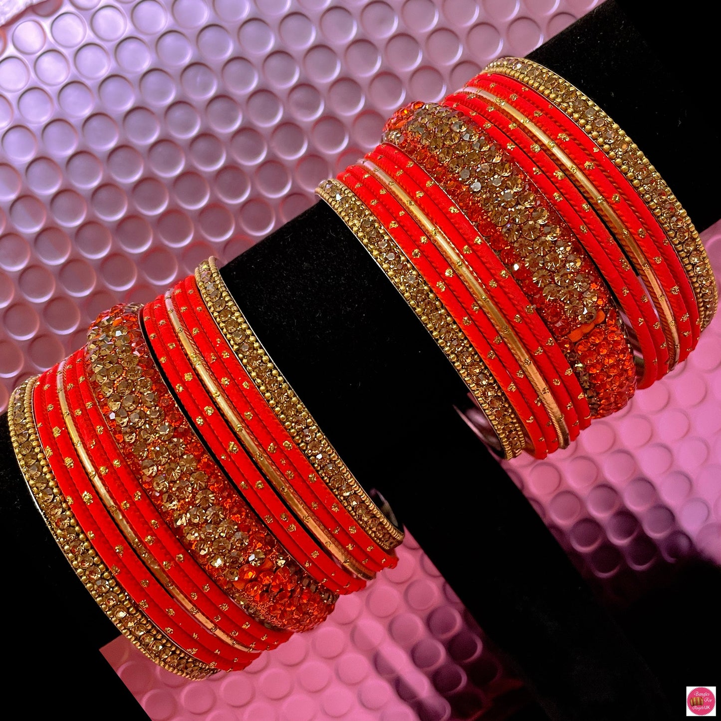 Various Colours Metal Bangles Sets- Size 2.10