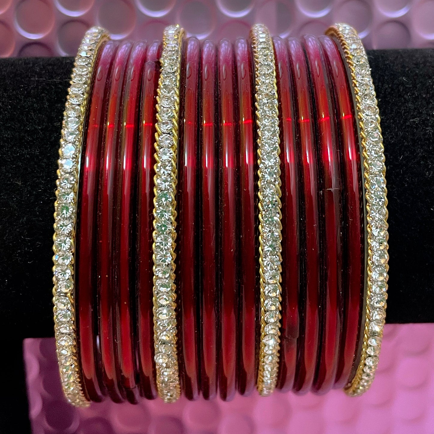 PureSilver Glass Bangles Sets Various Colours- Size 2.10