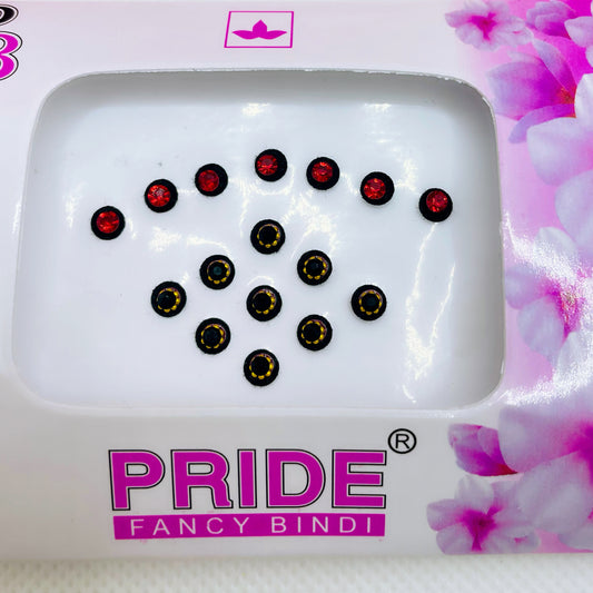 Black & Red Stone Bindi Pack