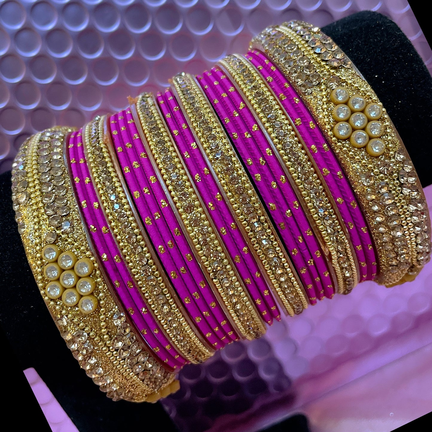 Gold Bangles Sets Various Colours- Size 2.8