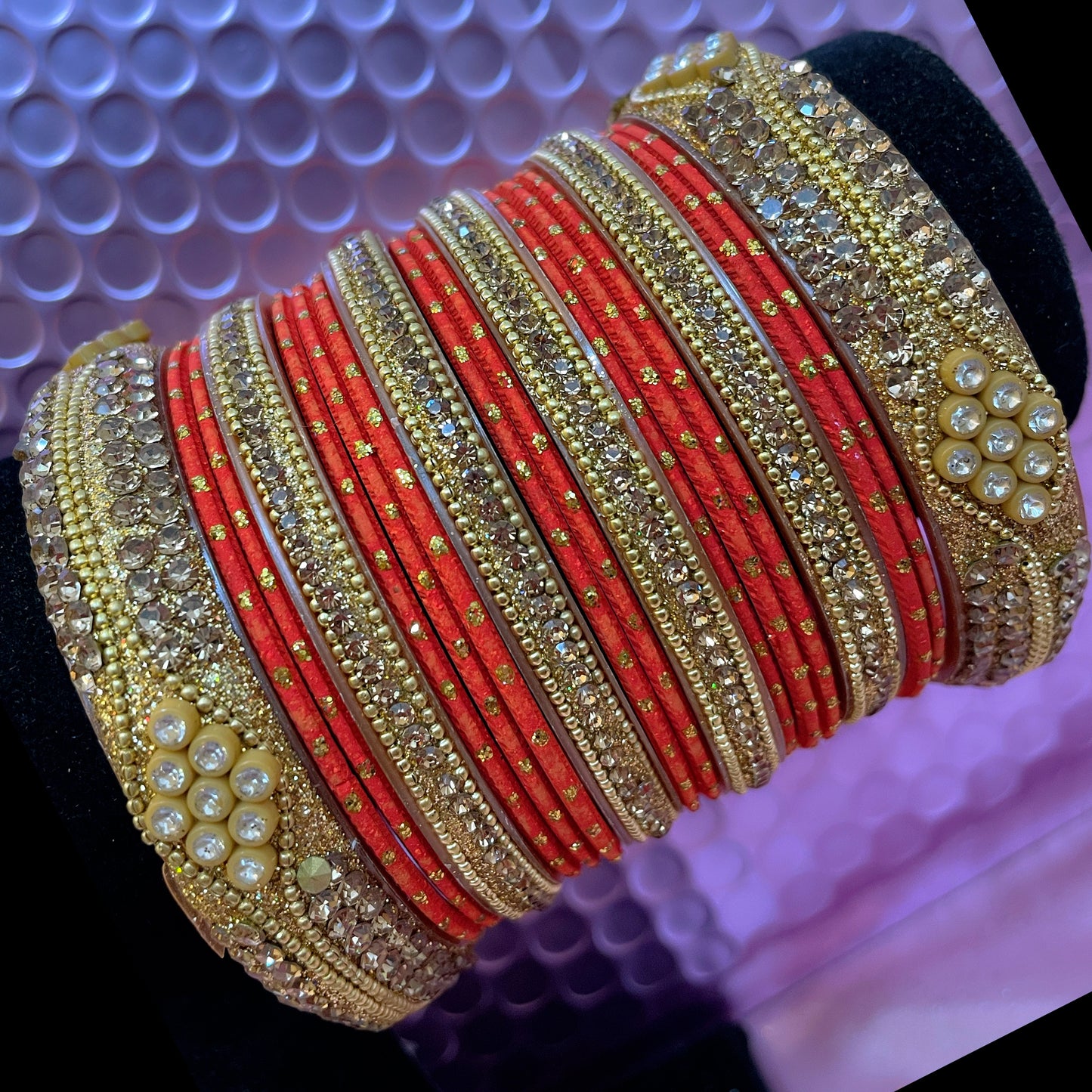 Gold Bangles Sets Various Colours- Size 2.8