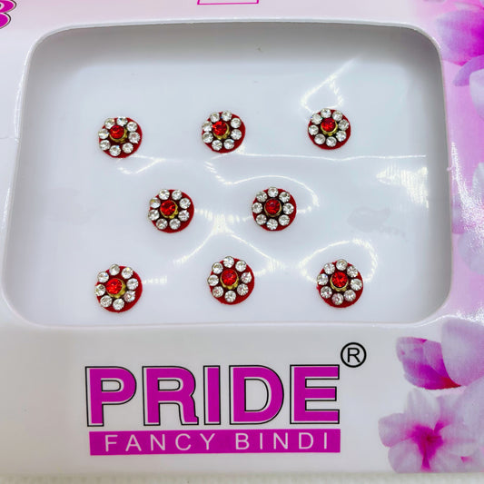 Red & Silver Stone Bindi Pack