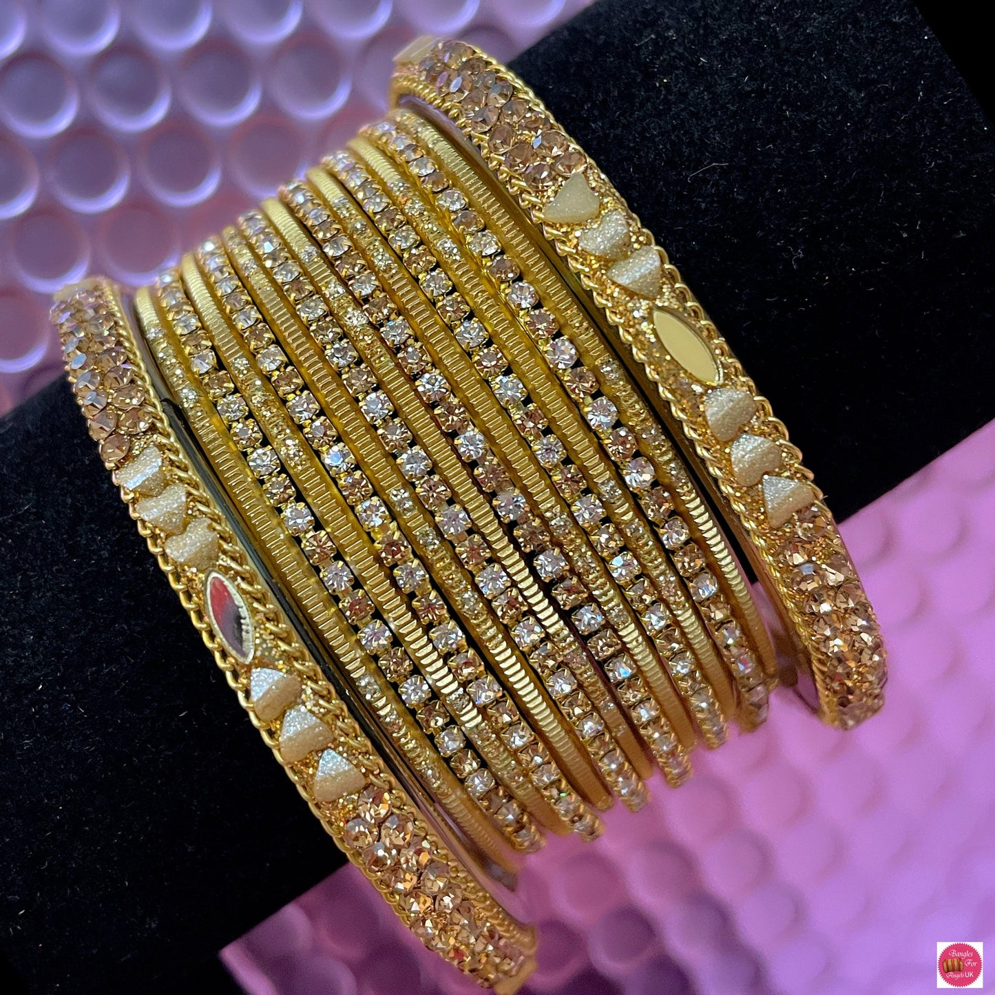 Zirconia Bangles Sets Various Colours- Size 2.10