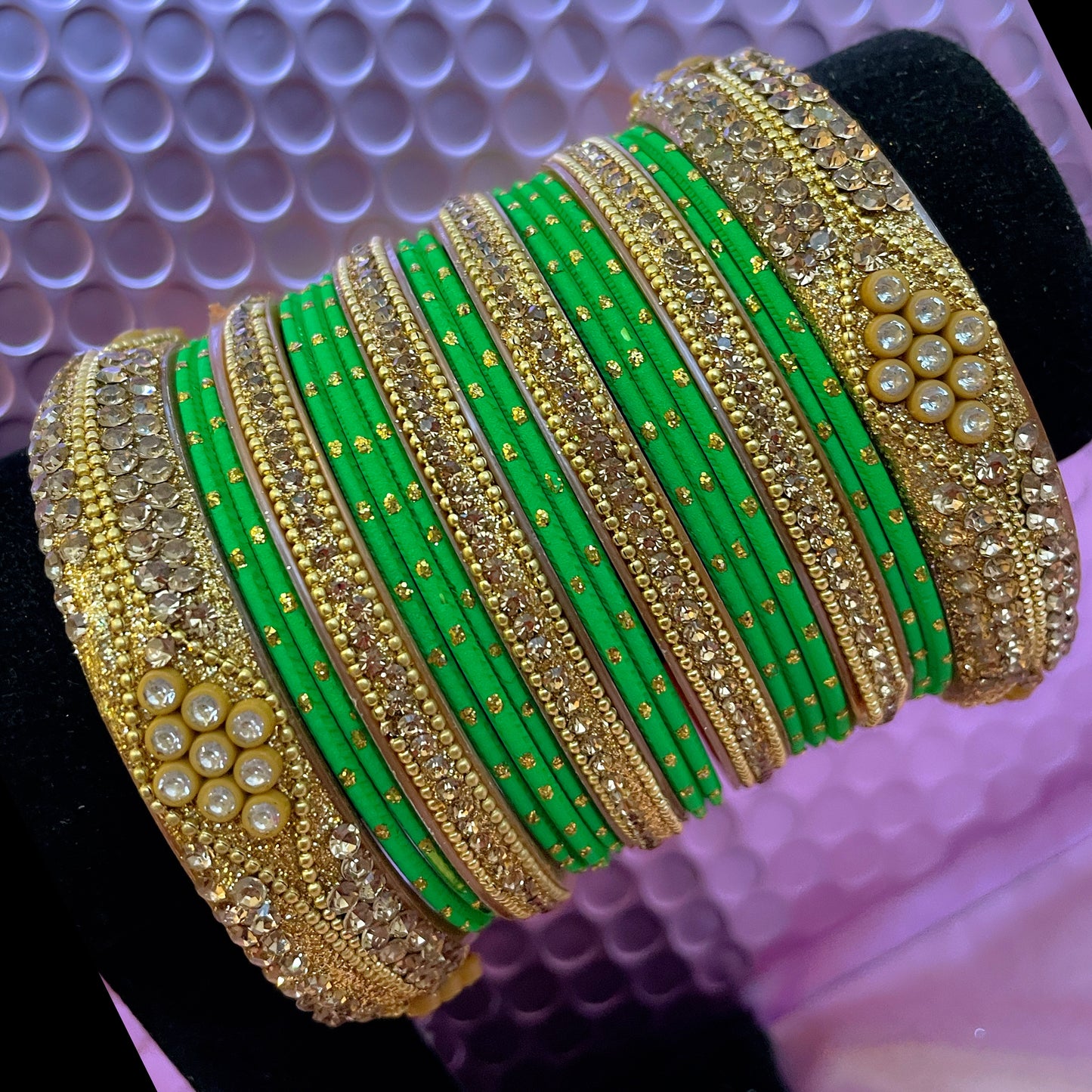 Gold Bangles Sets Various Colours- Size 2.8