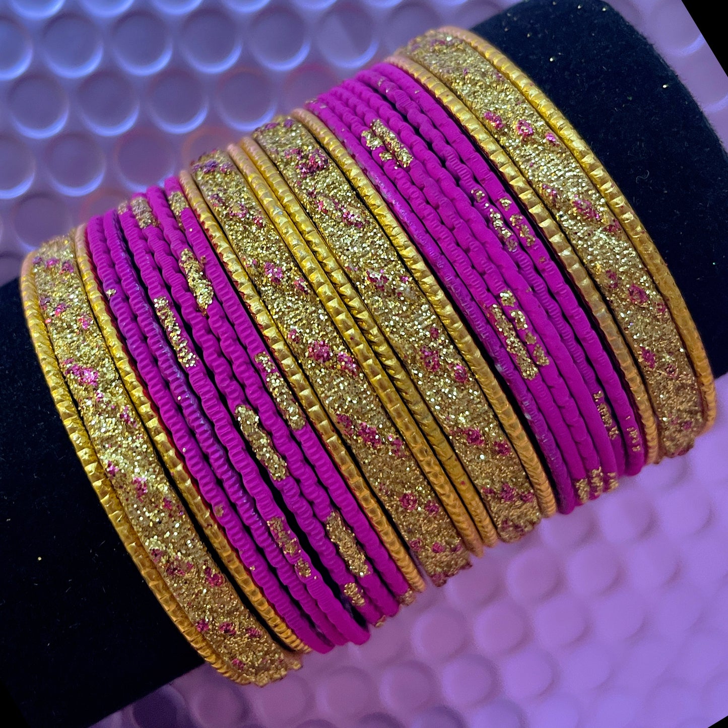 Various Colour Metal Bangles Sets- Size 2.4