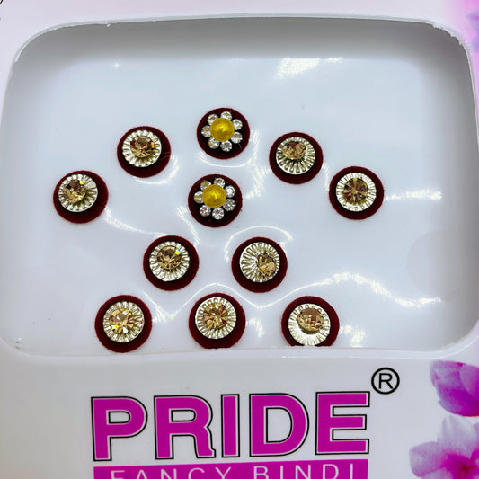 Maroon & Gold Stone Bindi Pack