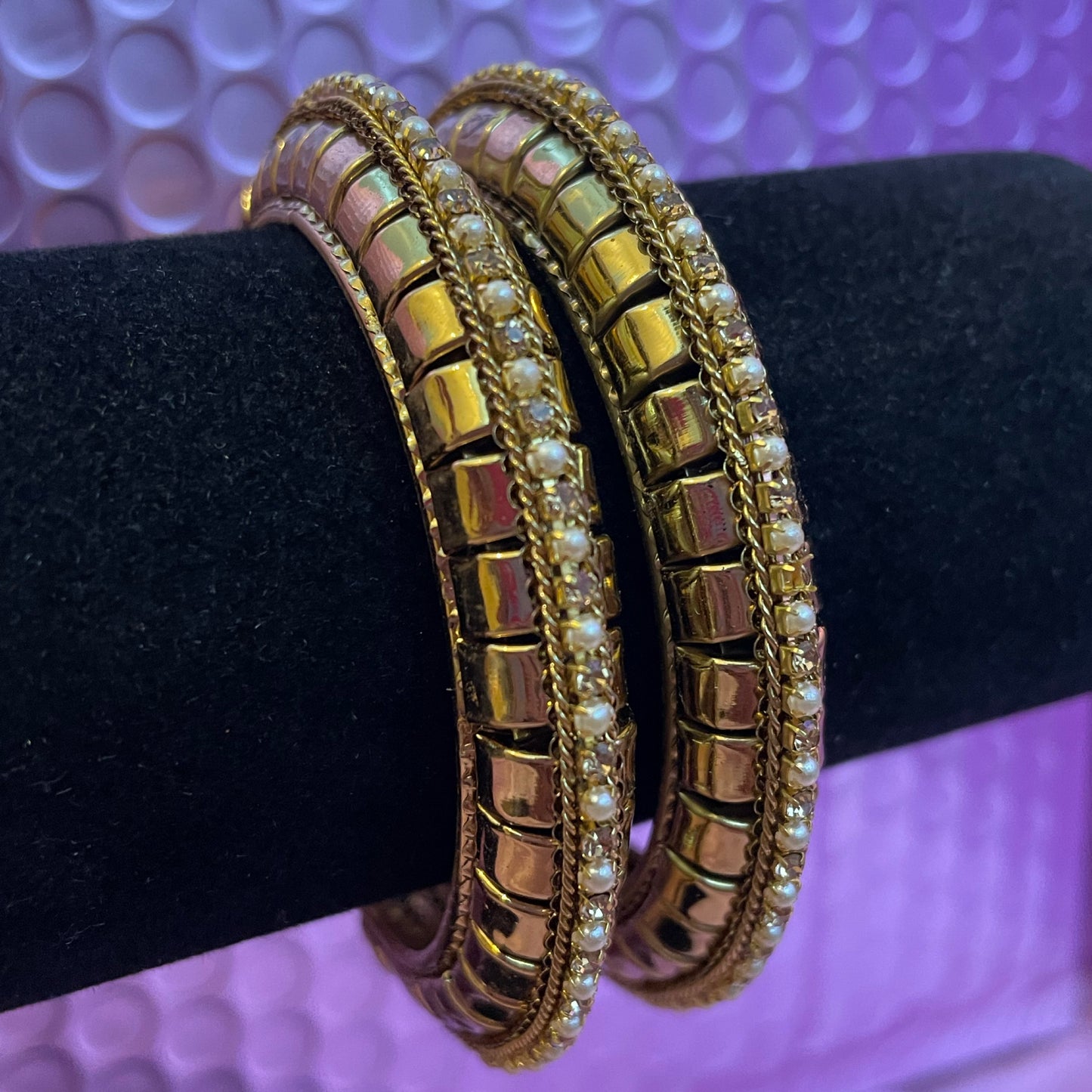 Gold Pearl Metal Karas