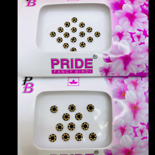 Black & Gold Stone Bindi Pack- Various Sizes