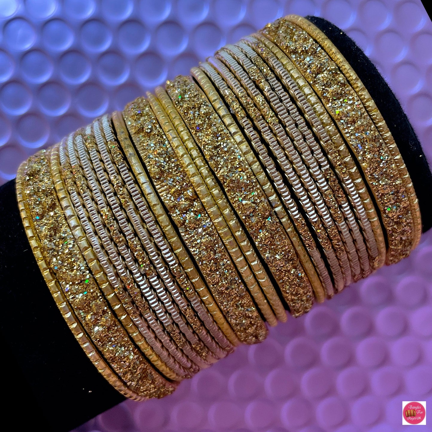 Various Colour Metal Bangles Sets- Size 2.4