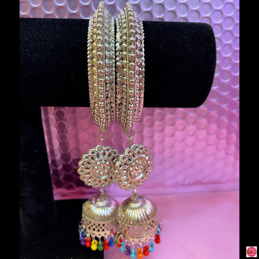 Silver Oxidised Hanging Metal Karas