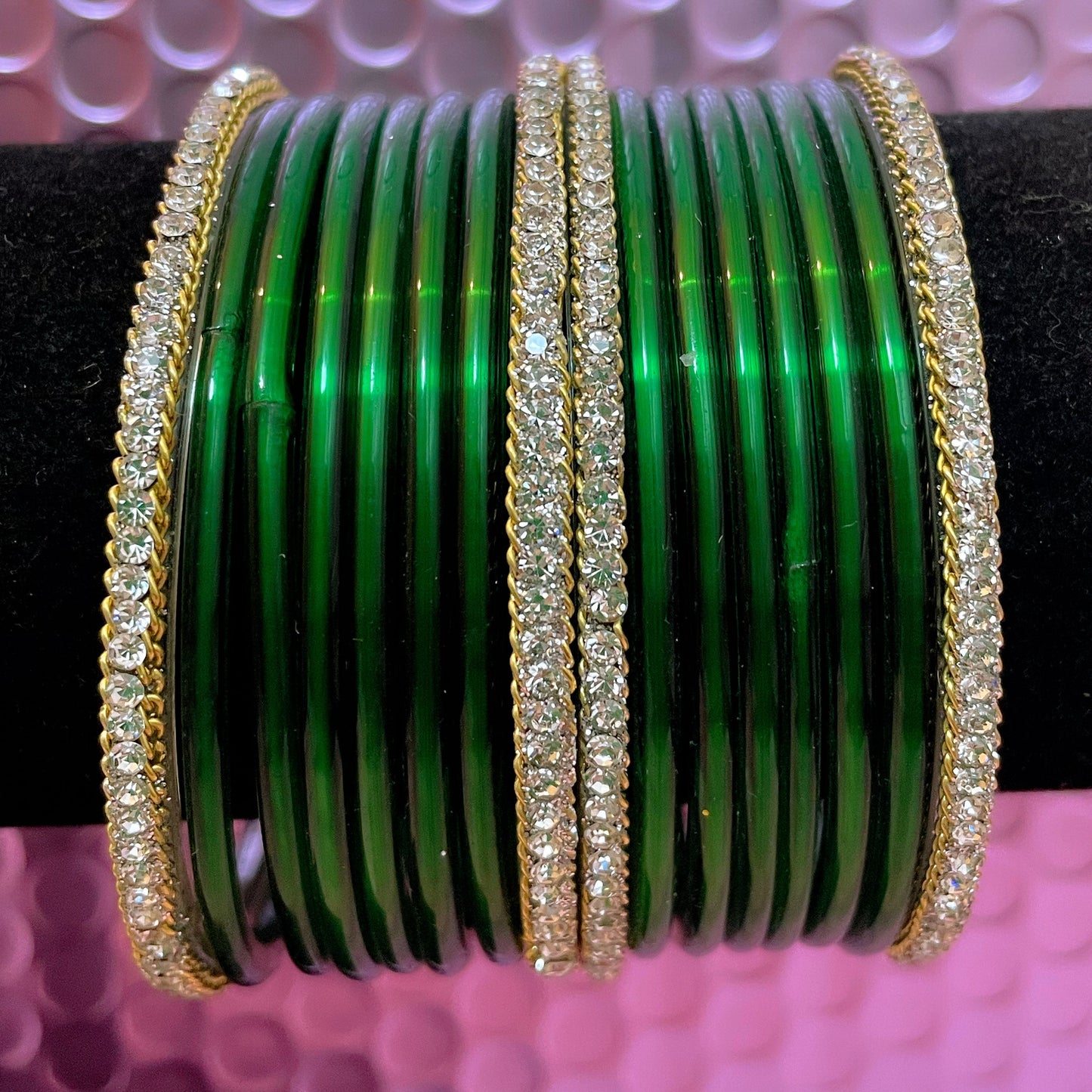 PureSilver Glass Bangles Sets Various Colours- Size 2.10