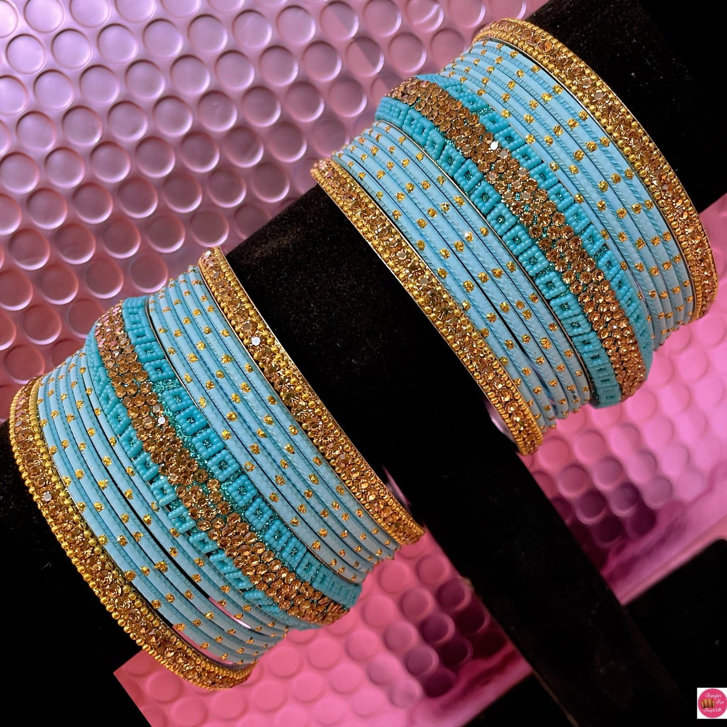 Various Colours Metal Bangles Sets- Size 2.10