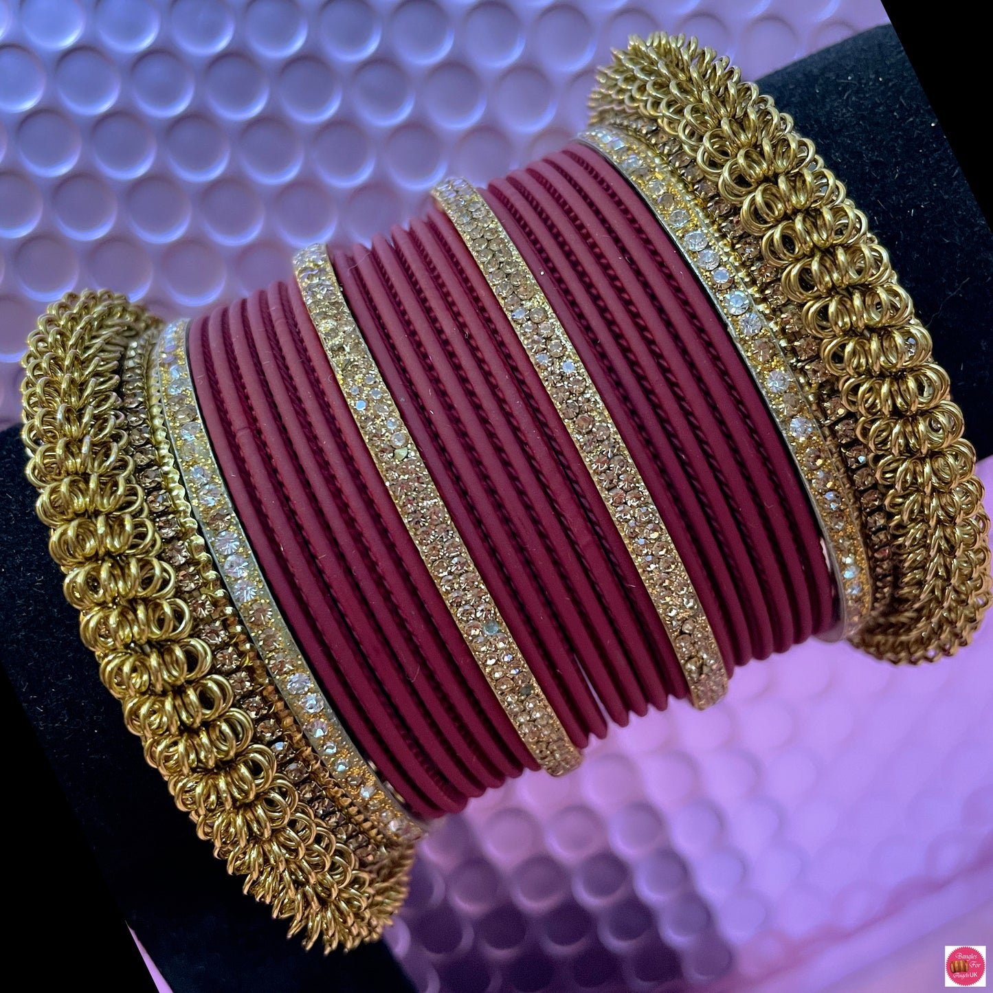 Gold Metal Bangles Set- Various Colours