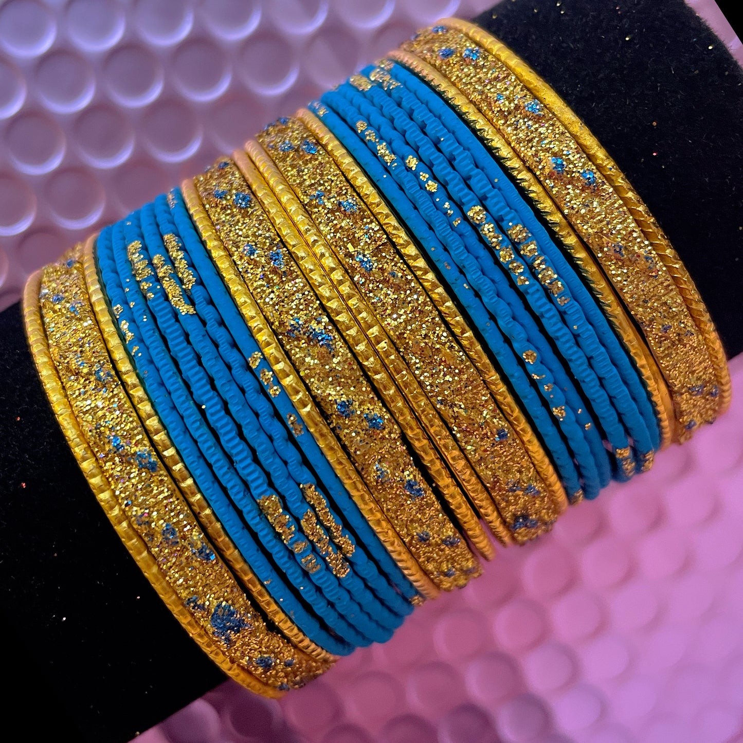 Various Colour Metal Bangles Sets- Size 2.4