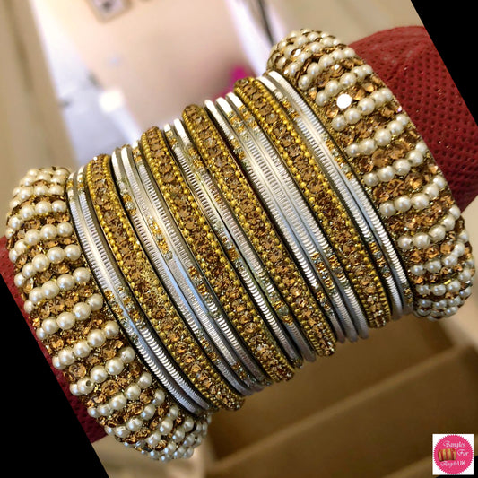 Gold/Silver Metal Bangle Set