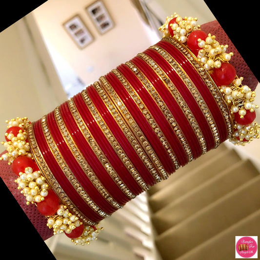 Red Pearl Chura Set