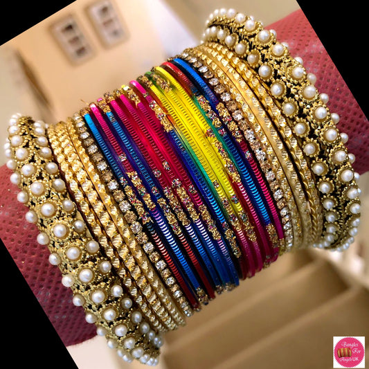 Pearl Multicoloured Bangle Set