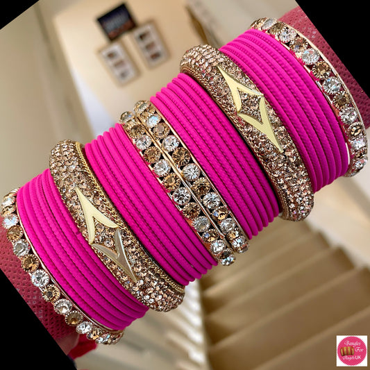 Pink Arrow Bangle Set