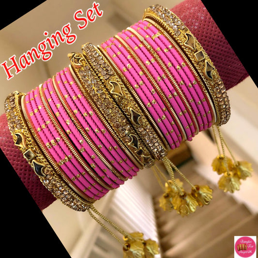 Pink Hanging Bangle Set