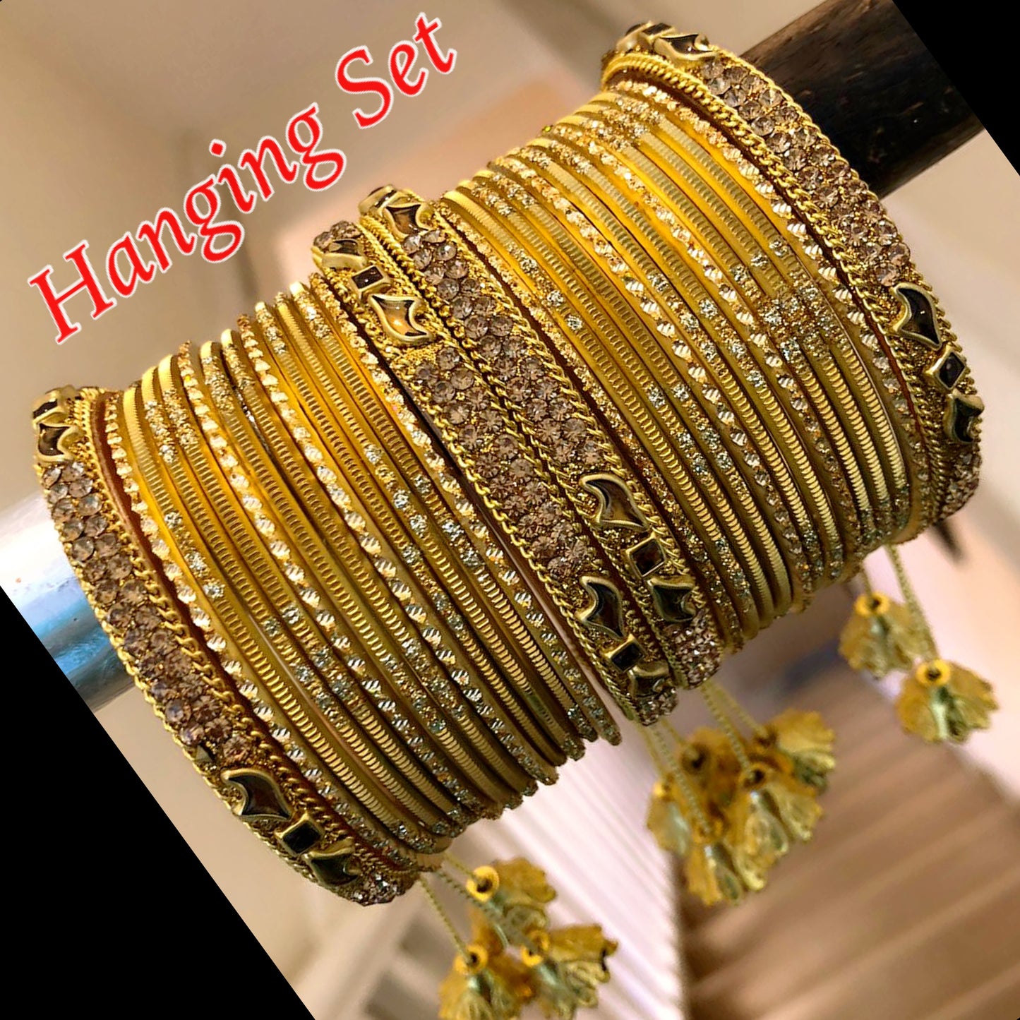 Hanging Gold Bangle Set