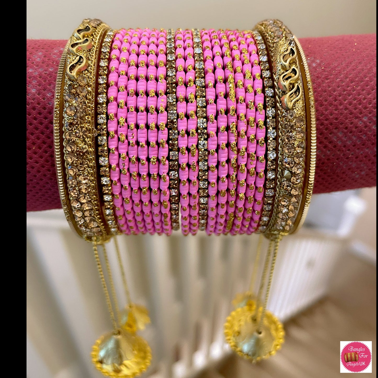 Pink Hanging Bangle Set