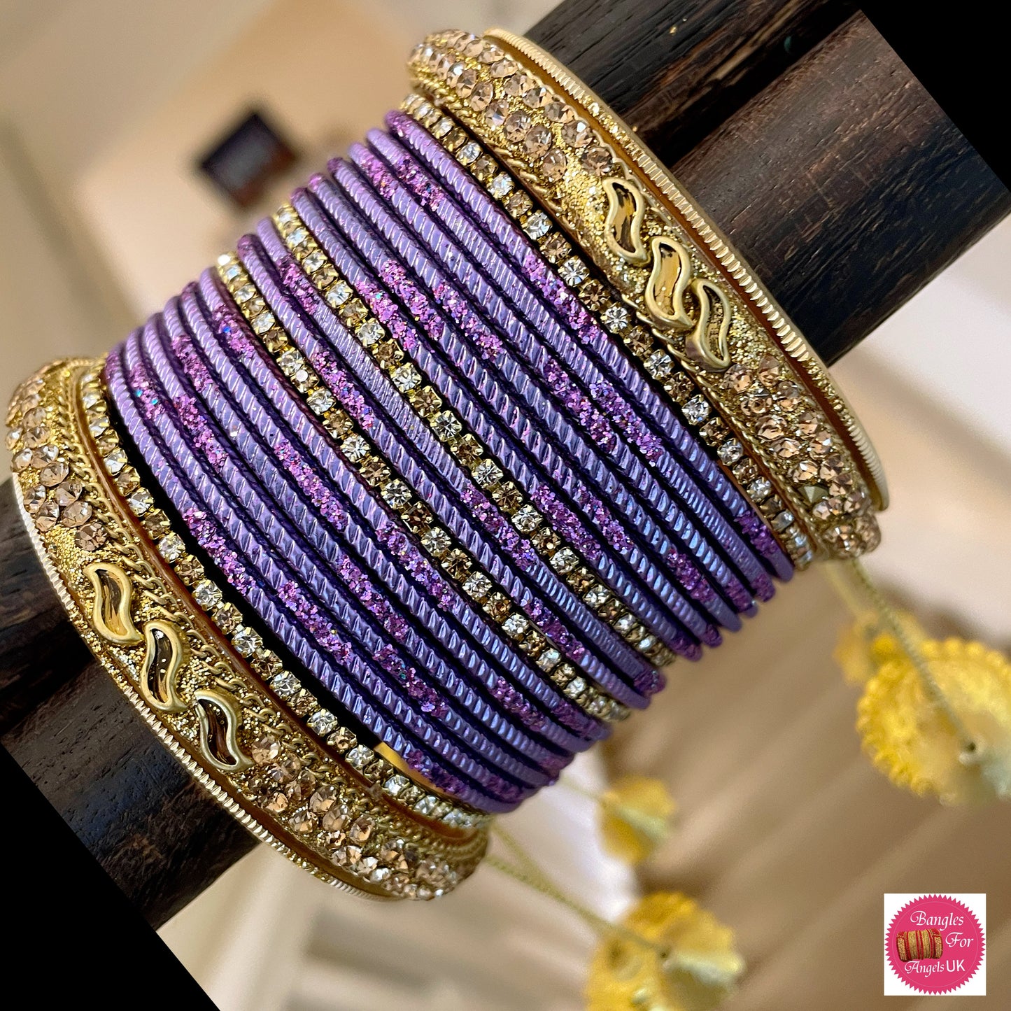 Purple Hanging Bangle Set