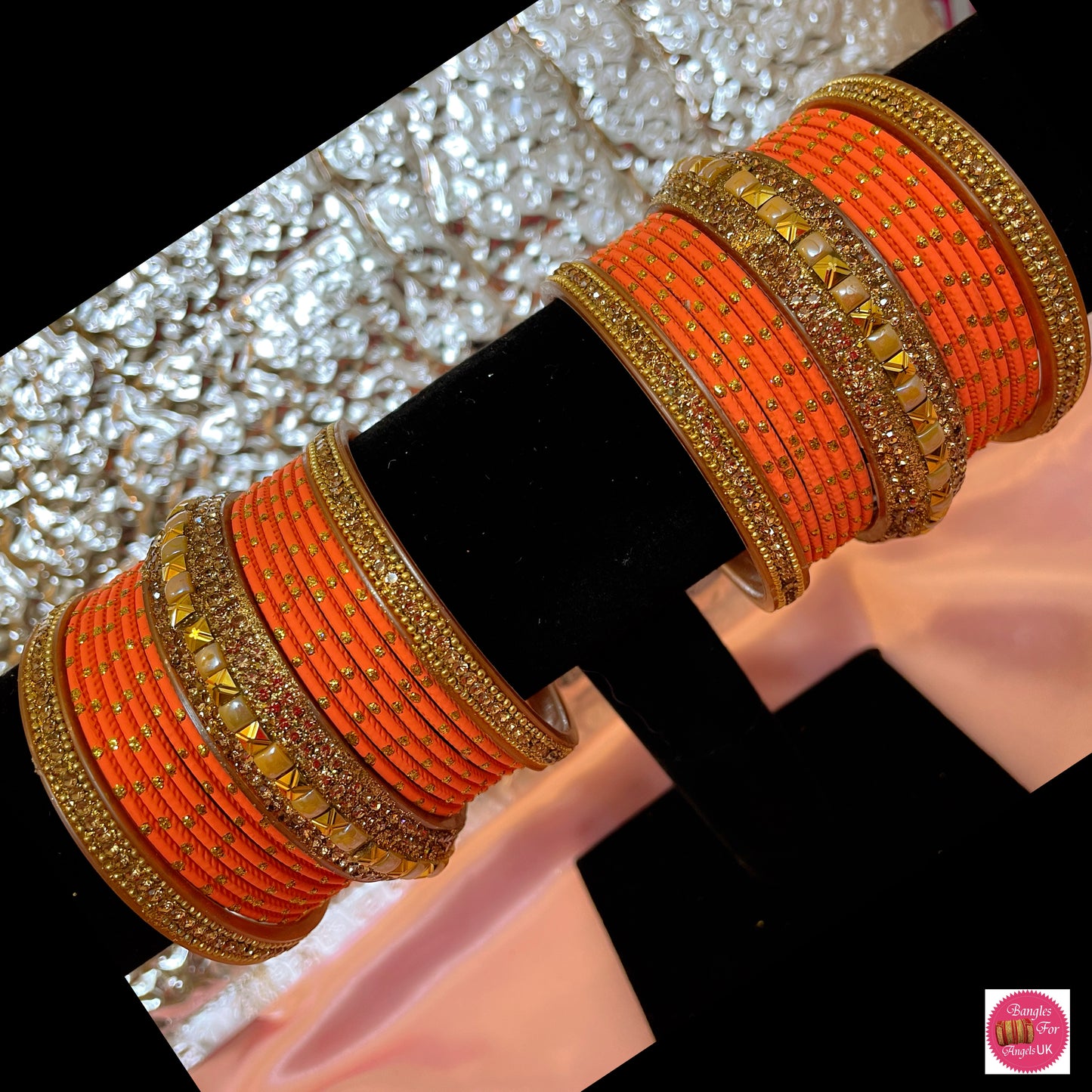 Gold Bangle Set - Orange