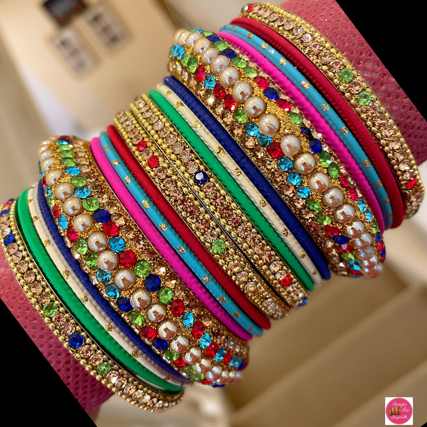 Multicoloured Metal Bangle Set