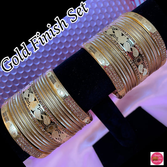 Gold Finish Bangle Set