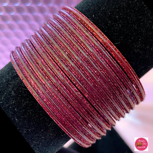 Maroon Glass Bangles