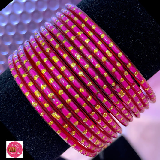 Hot Pink Glass Bangles