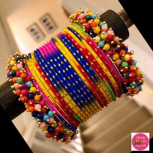 Multicoloured Beaded Metal Set