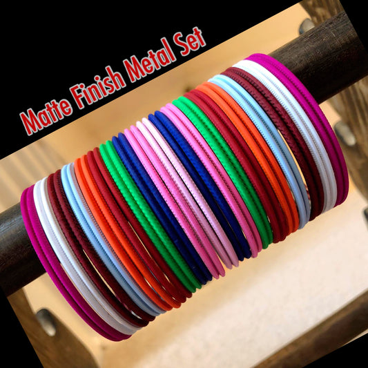 Multicoloured Matte Bangle Set