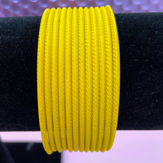 Yellow Matte Bangles