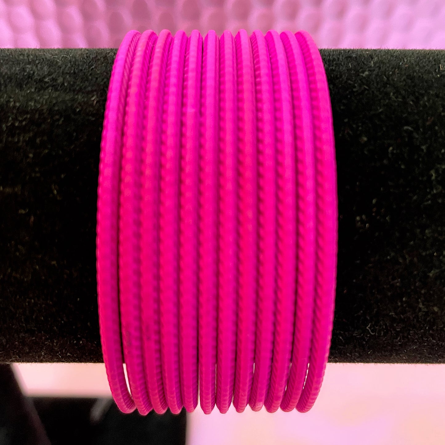 Hot Pink Matte Bangles- Size 2.4/2.6