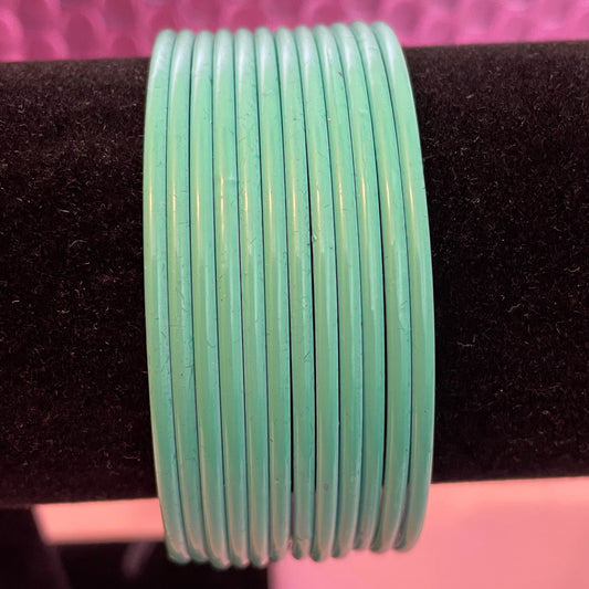 Sea Green Metal Bangles