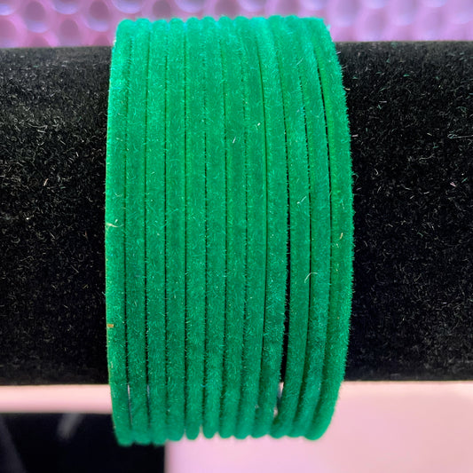 Green Velvet Bangles