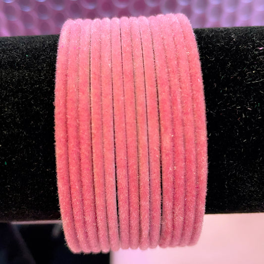 Blush Pink Velvet Bangles