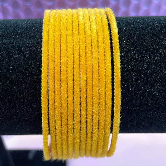 Yellow Velvet Bangles