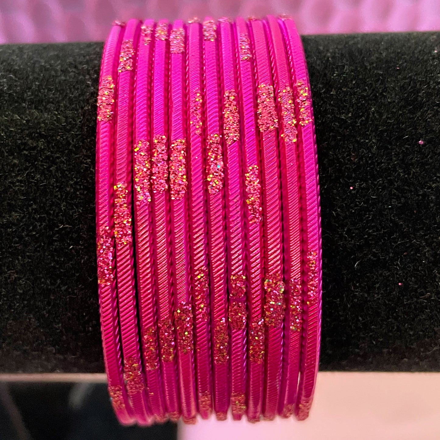 Hot Pink Metal Bangles