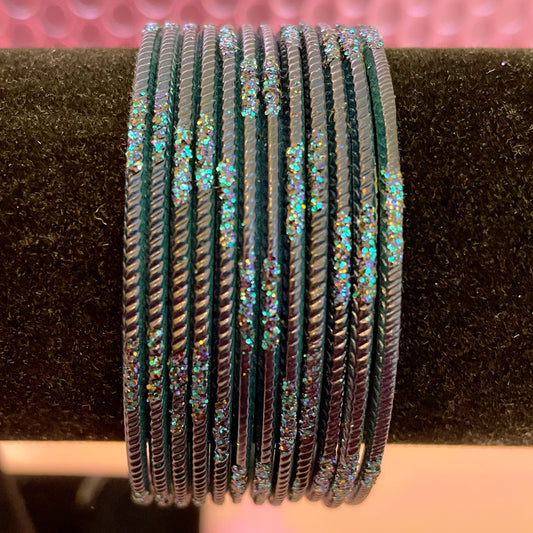 Dark Turquoise Metal Bangles