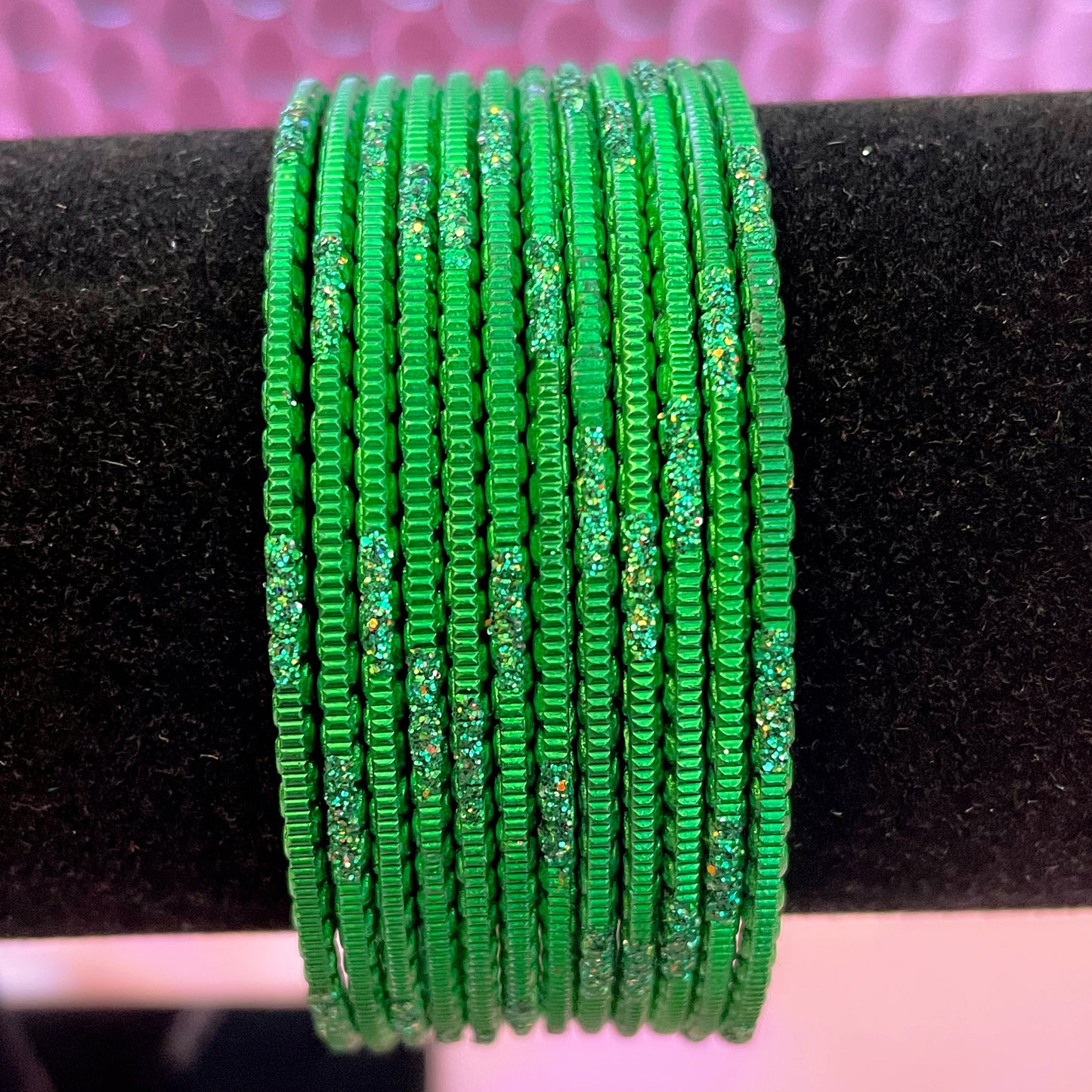 Green Metal Bangles