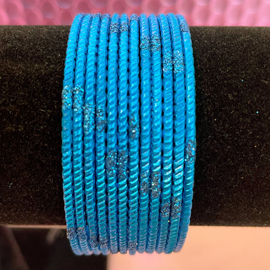 Electric Blue Metal Bangles