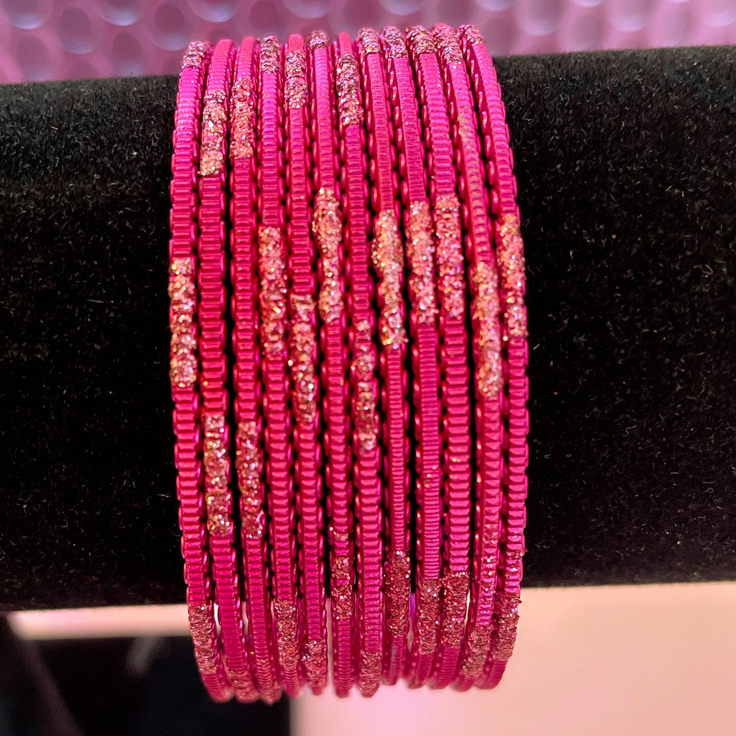 Hot Pink Metal Bangles